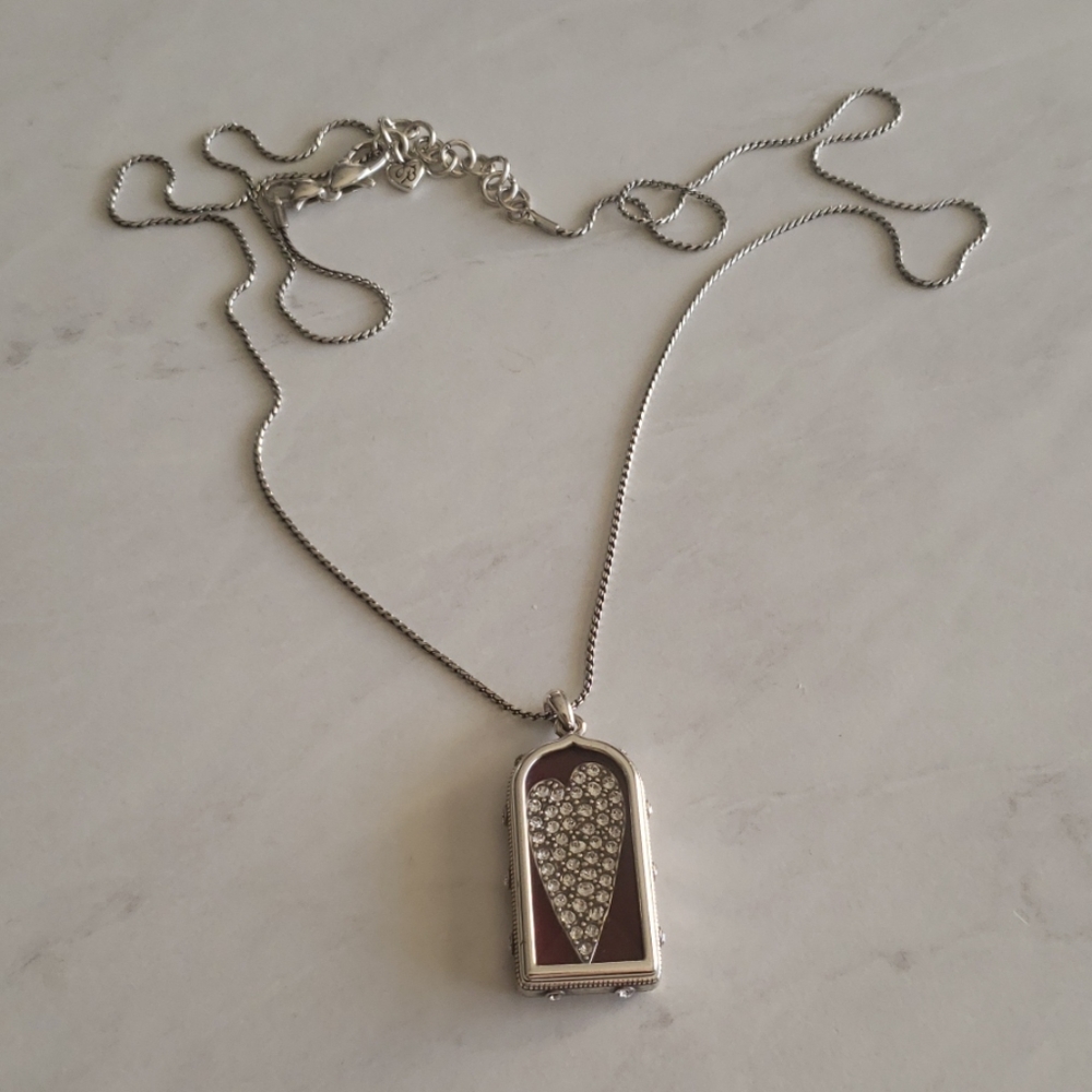 Brighton silver Swarovski crystal heart necklace